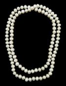 Large single strand cultured freshwater pearl necklace
