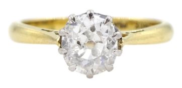 Early 20th century single gold stone old cut diamond ring