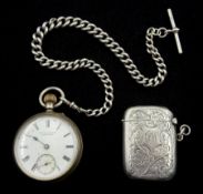 Silver open face keyless lever pocket watch by Toll & Courtis Cape Town
