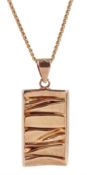 Silver-gilt abstract design pendant necklace