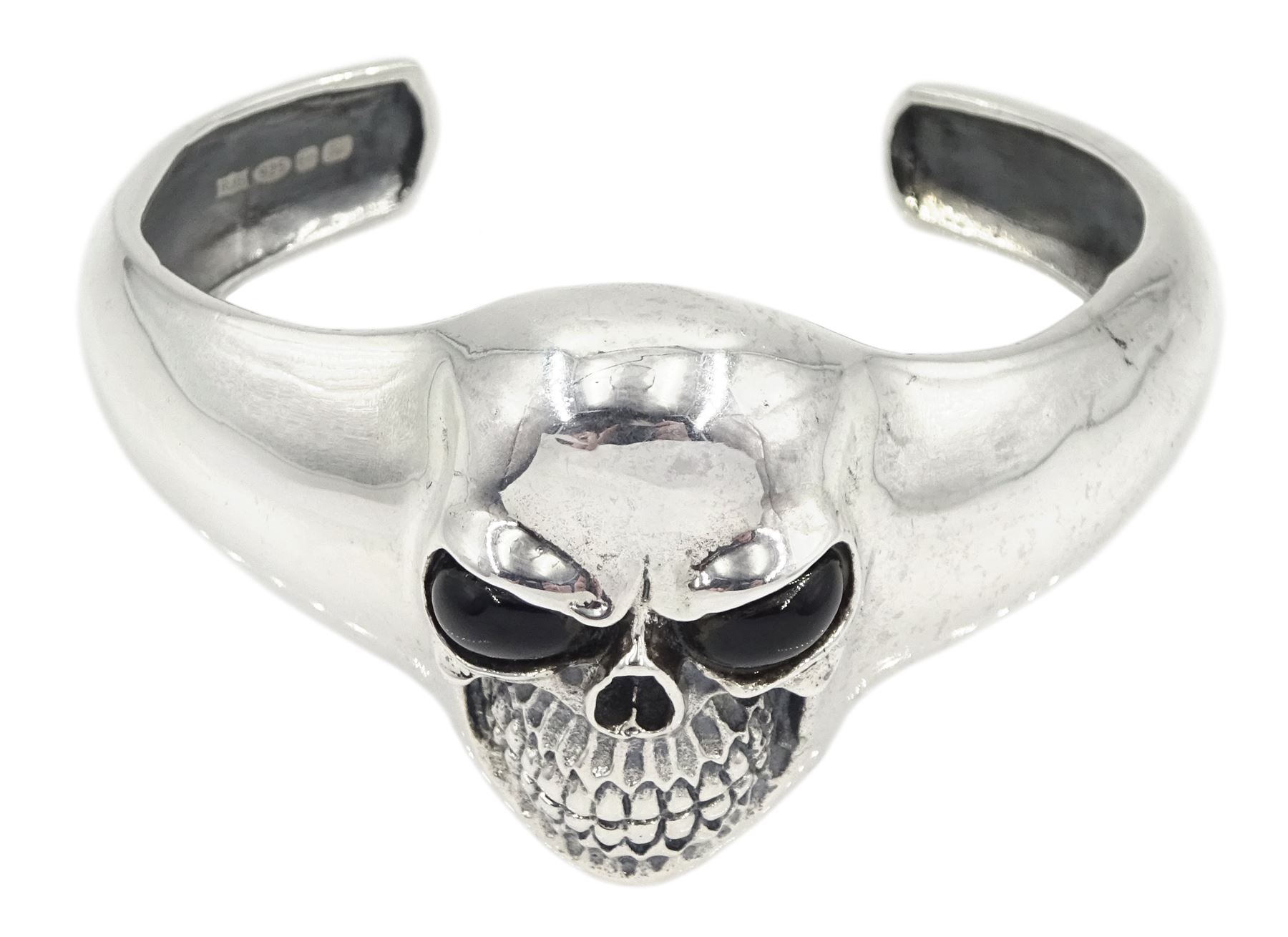 Silver skull torque bangle - Image 2 of 3