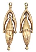 Pair of Victorian rose gold pendant earrings
