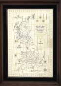 Limited edition silver plate etched with map entitled 'The Silver Map of Great Britain'