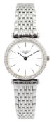 Longines La Grand Classique ladies stainless steel quartz wristwatch with diamond set bezel