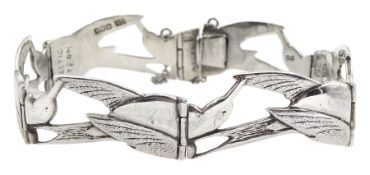 Shetland silver Arctic Tern link bracelet