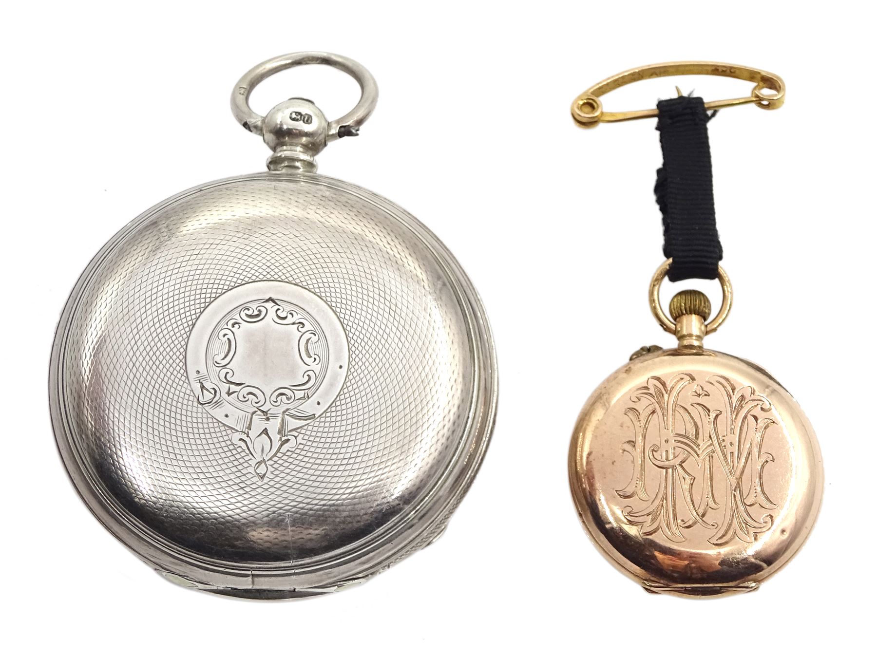 Early 20th century rose gold cylinder fob watch - Image 2 of 4