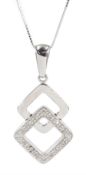 9ct white gold diamond pendant necklace