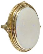 Large gold oval opal ring