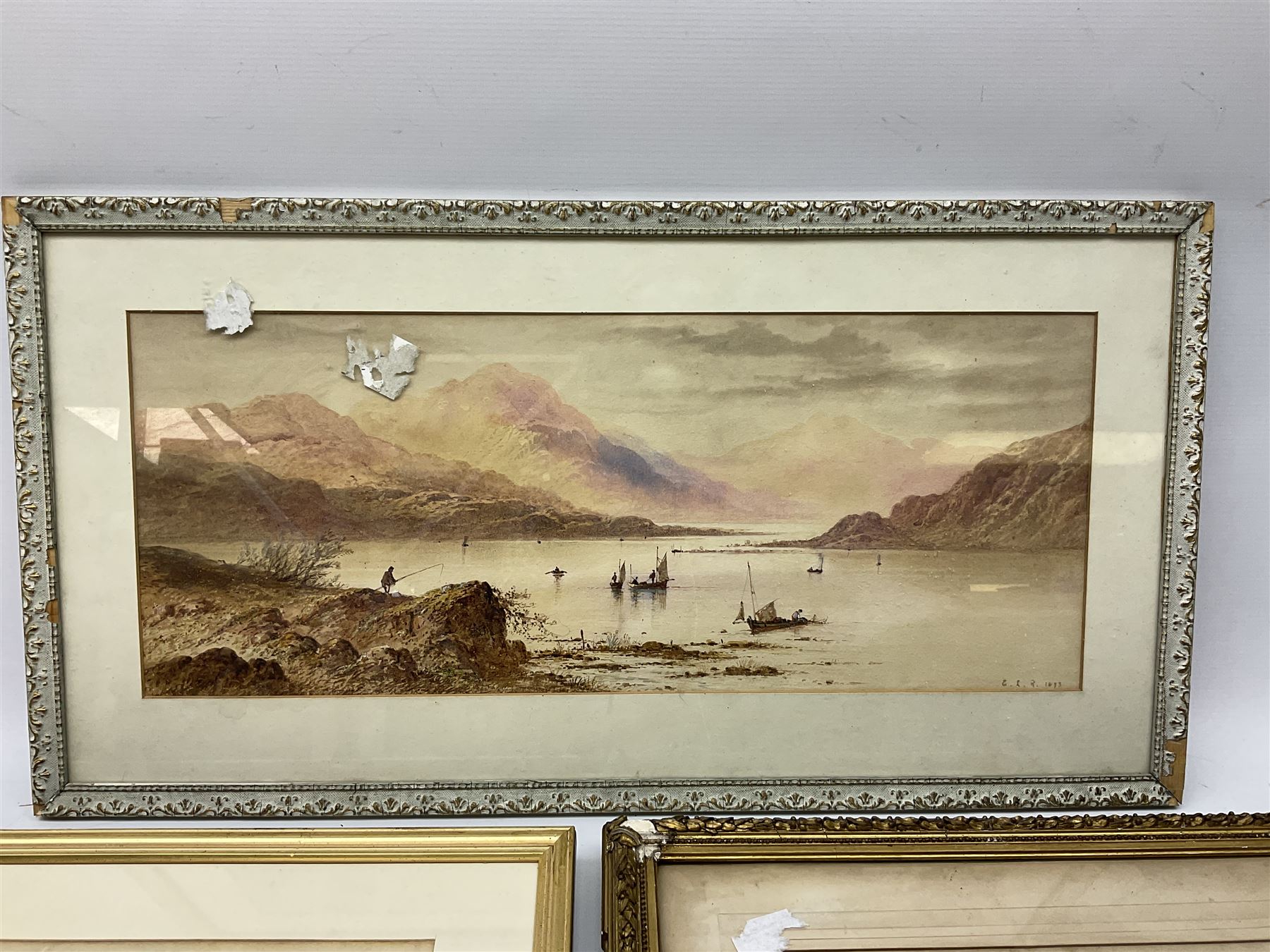 E L R (British 19th century): Loch Fishing with sailing boats - Image 2 of 13