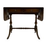 20th century mahogany drop leaf sofa table