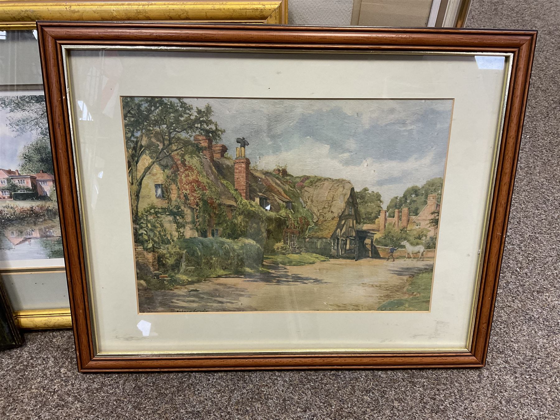 E A Harvey (British 20th century); Suburban landscape watercolour signed and dated together with wat - Image 4 of 8