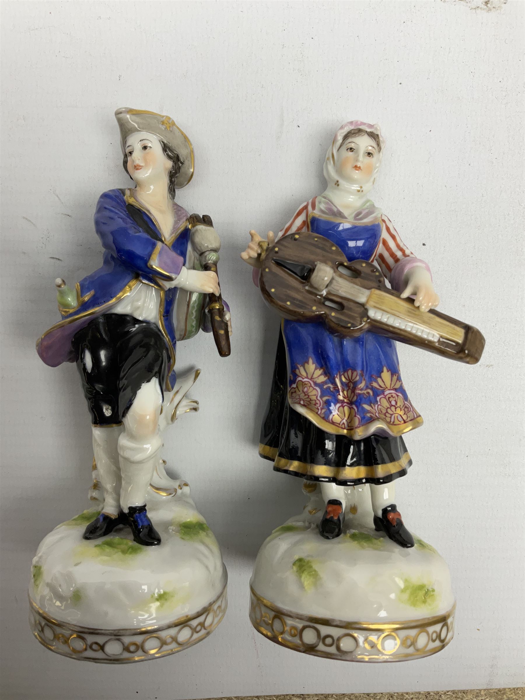 Group of continental figures to include pair of gentleman and lady music players - Image 4 of 6