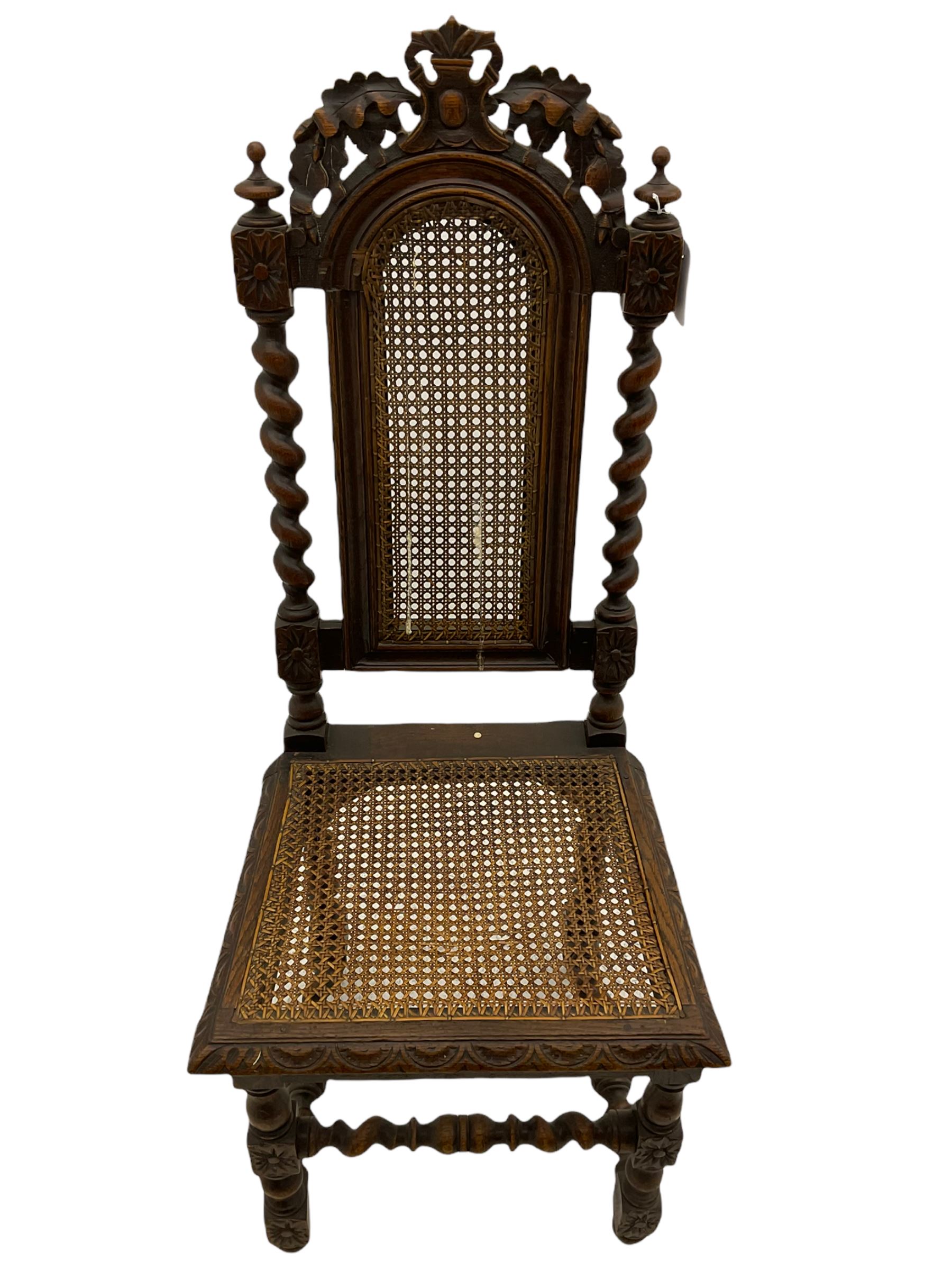 Victorian Carolean style oak chair - Image 2 of 6