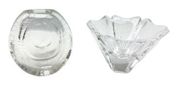 Two Orrefors Art Glass clear glass vases