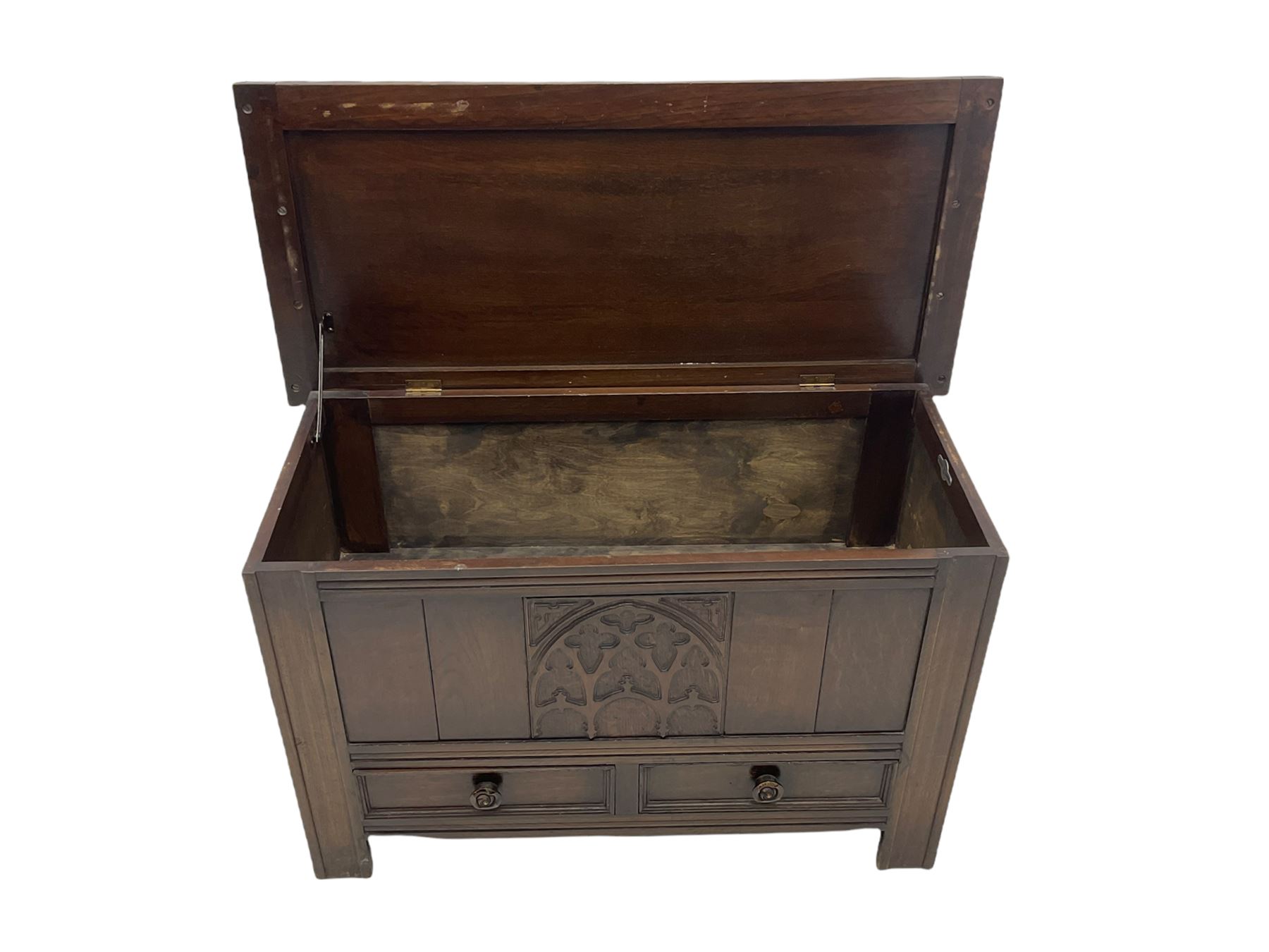 20th century medium oak blanket box - Image 6 of 8