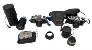 Quantity of cameras and lenses to include Topcon Unirex camera etc with cases