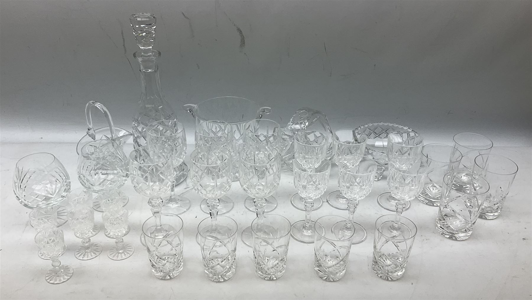 Quantity of cut glassware