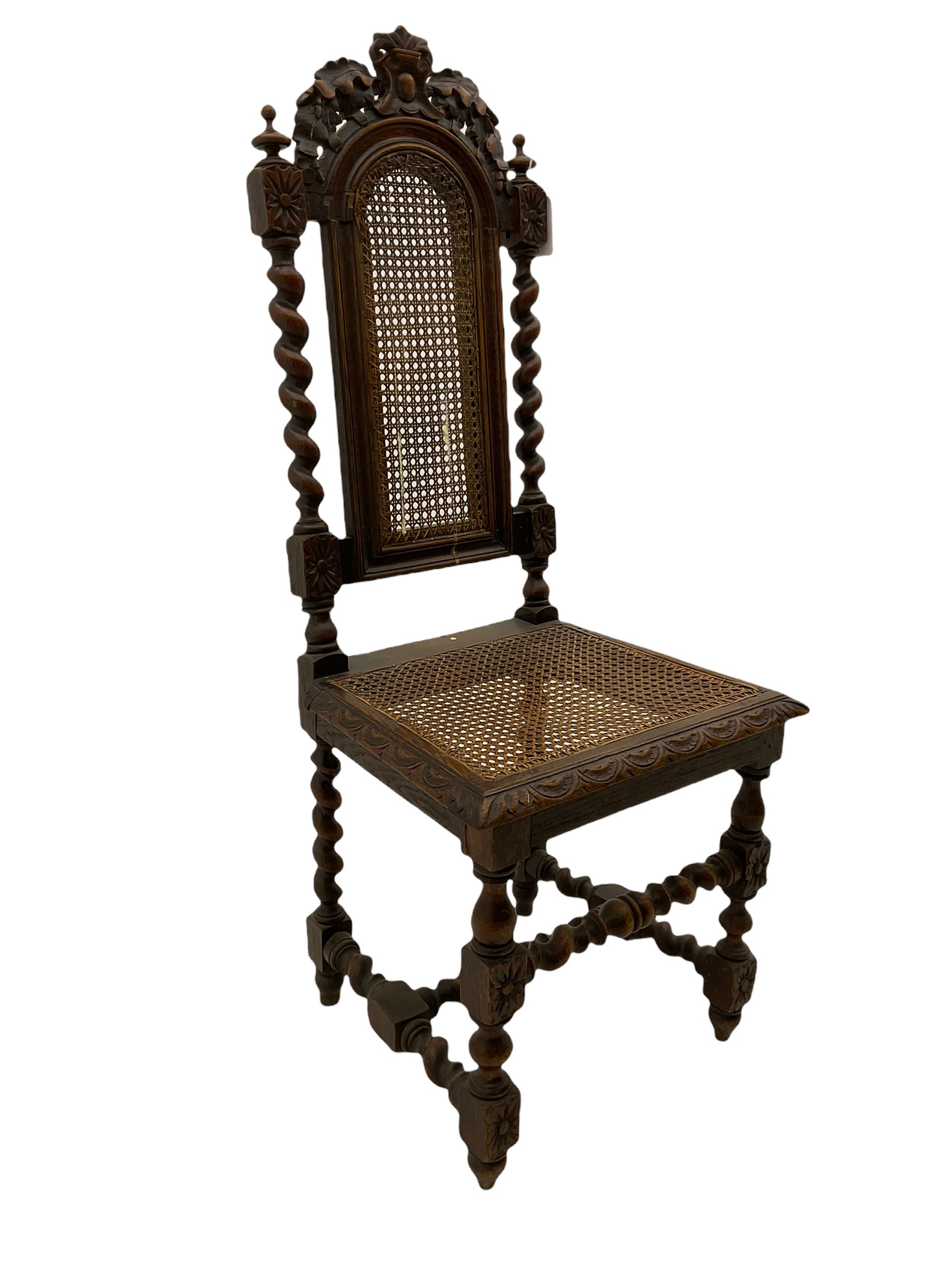 Victorian Carolean style oak chair - Image 4 of 6