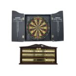 WINMAU dartboard and a snooker scoreboard