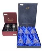 Cased set of six Bohemia Crystal wine glasses