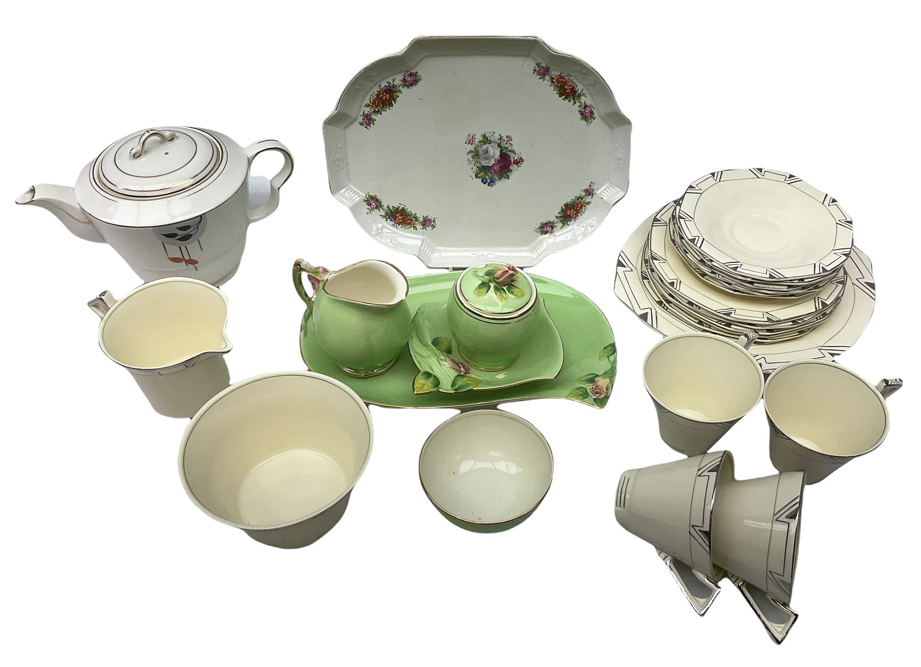 Art Deco style tea service by Alfred Meakin in Marigold pattern