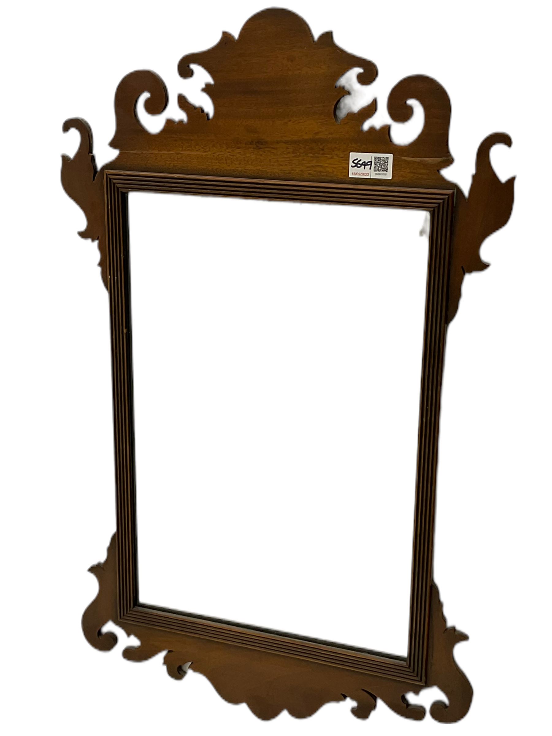 Three Chippendale style mahogany fretwork wall mirrors - Image 3 of 4