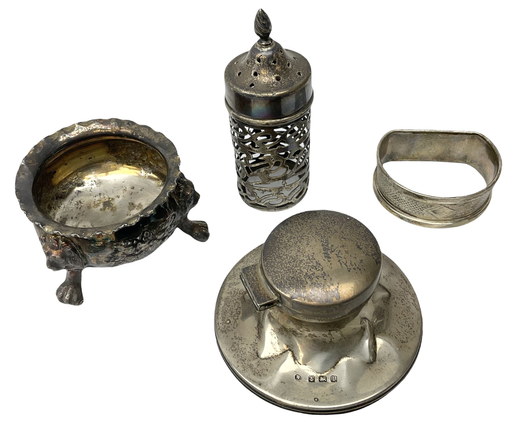 Silver mounted capstan inkwell