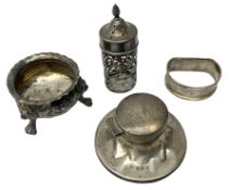 Silver mounted capstan inkwell