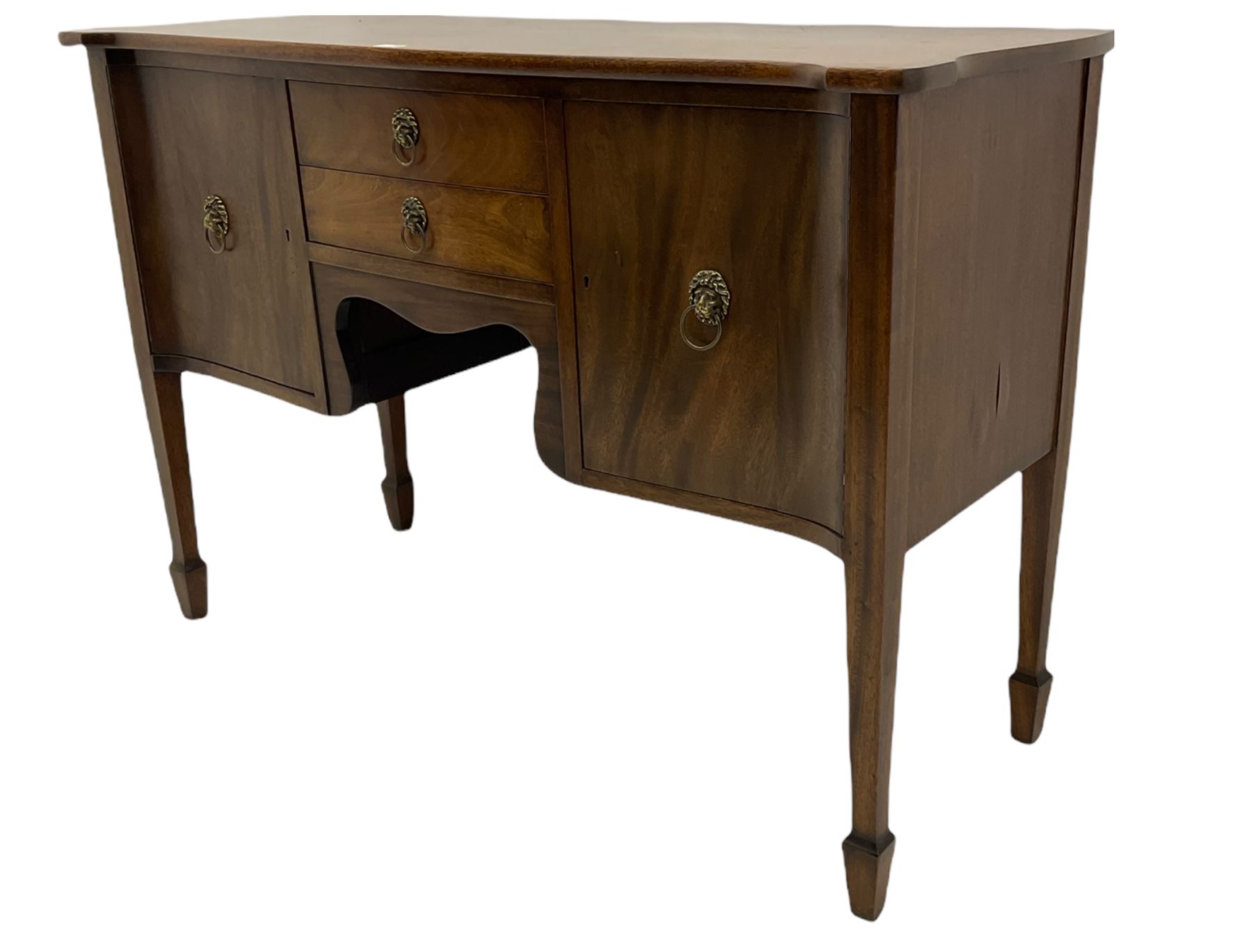 Regency design mahogany serpentine front sideboard - Image 3 of 7