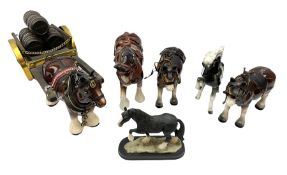 Collection of ceramic horses