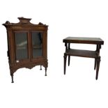Regency style mahogany side table with leather inset (W66cm