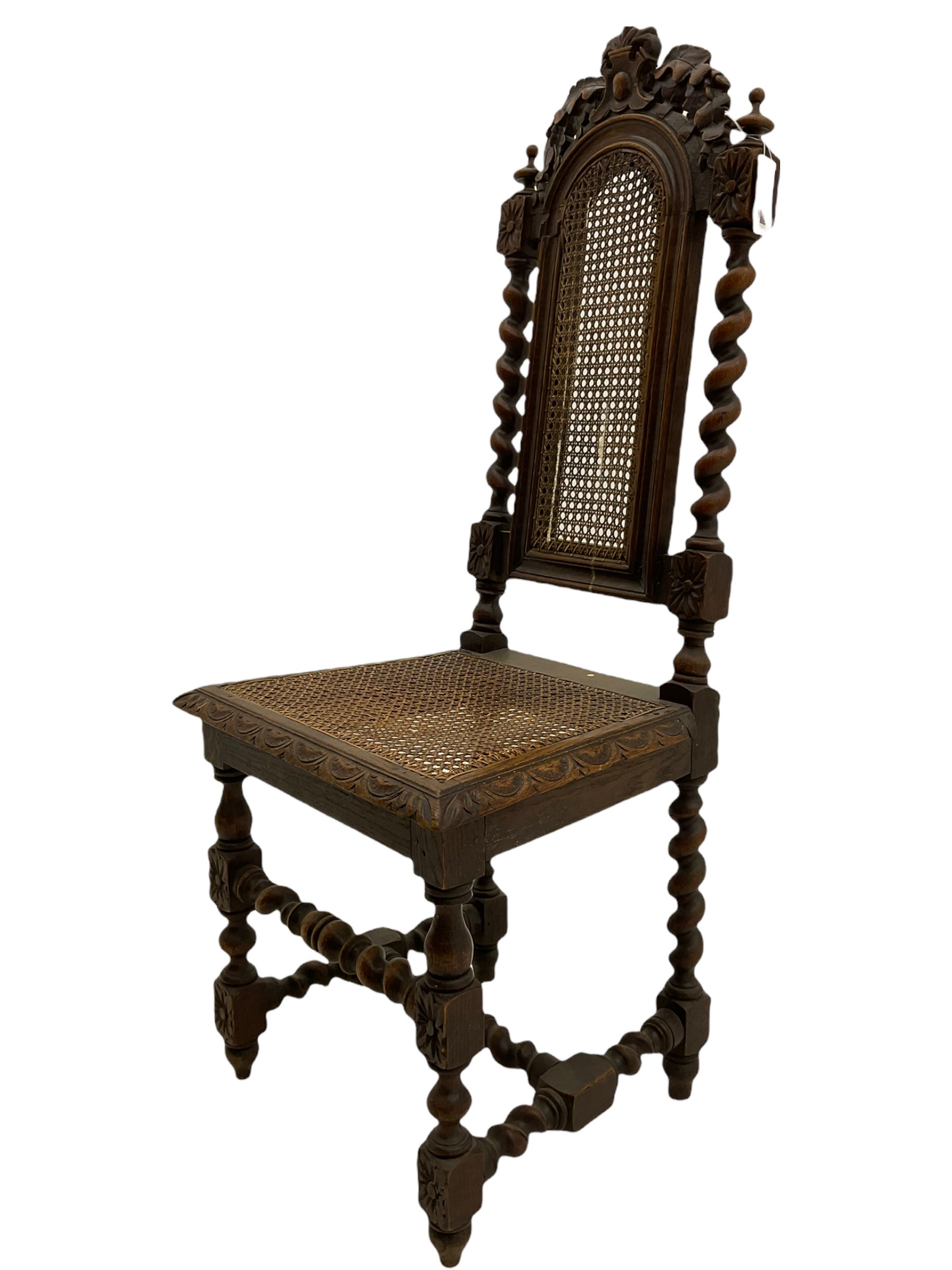 Victorian Carolean style oak chair - Image 3 of 6