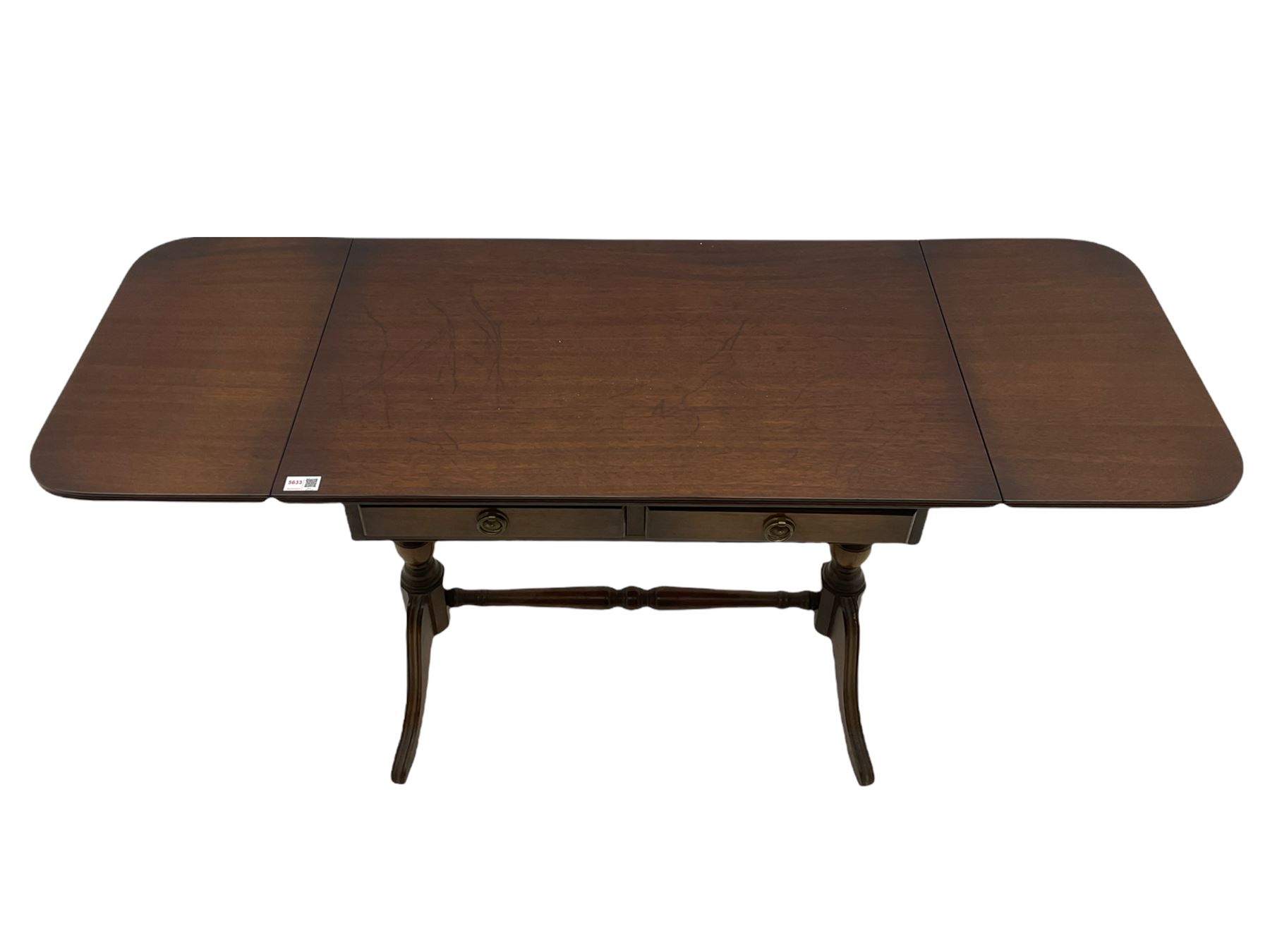 20th century mahogany drop leaf sofa table - Image 6 of 7