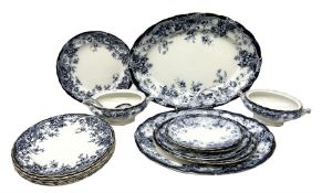 Blue and white Wedgwood & Co dinnerware