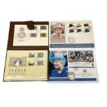 Four medallic first day covers including '1977 The Queens Silver Jubilee' containing a hallmarked st