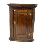 Georgian oak wall hanging corner cupboard