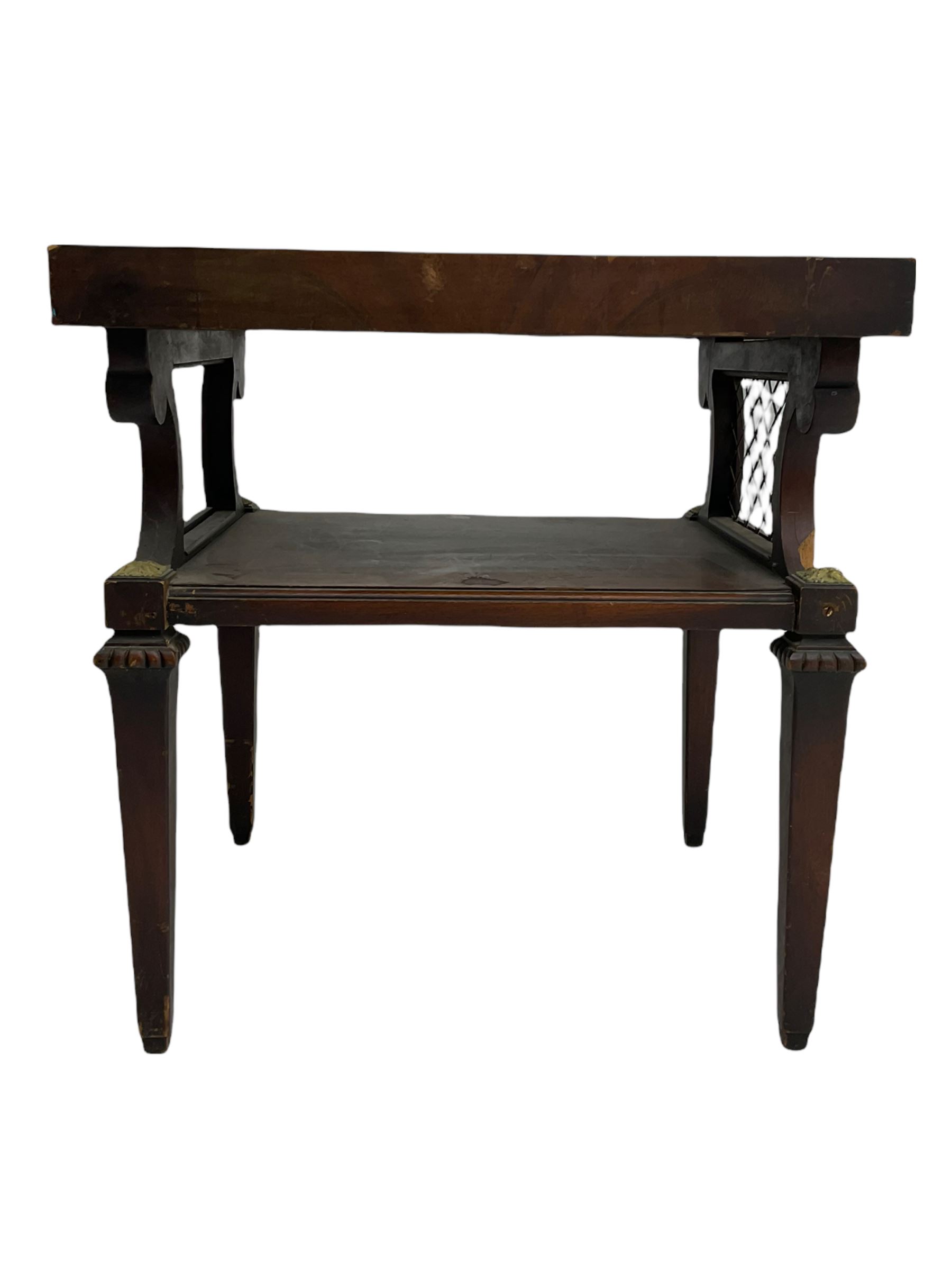 Regency style mahogany side table with leather inset (W66cm - Image 2 of 6