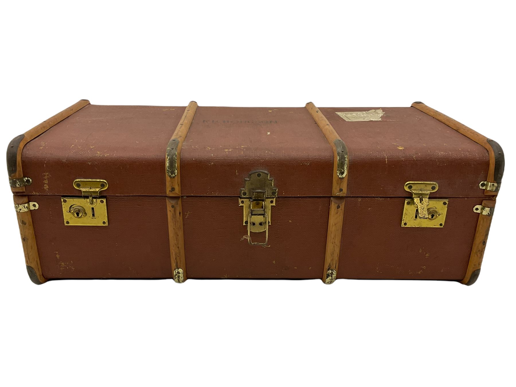 Vintage wooden bound trunk