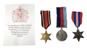 WWII group of three medals comprising war medal