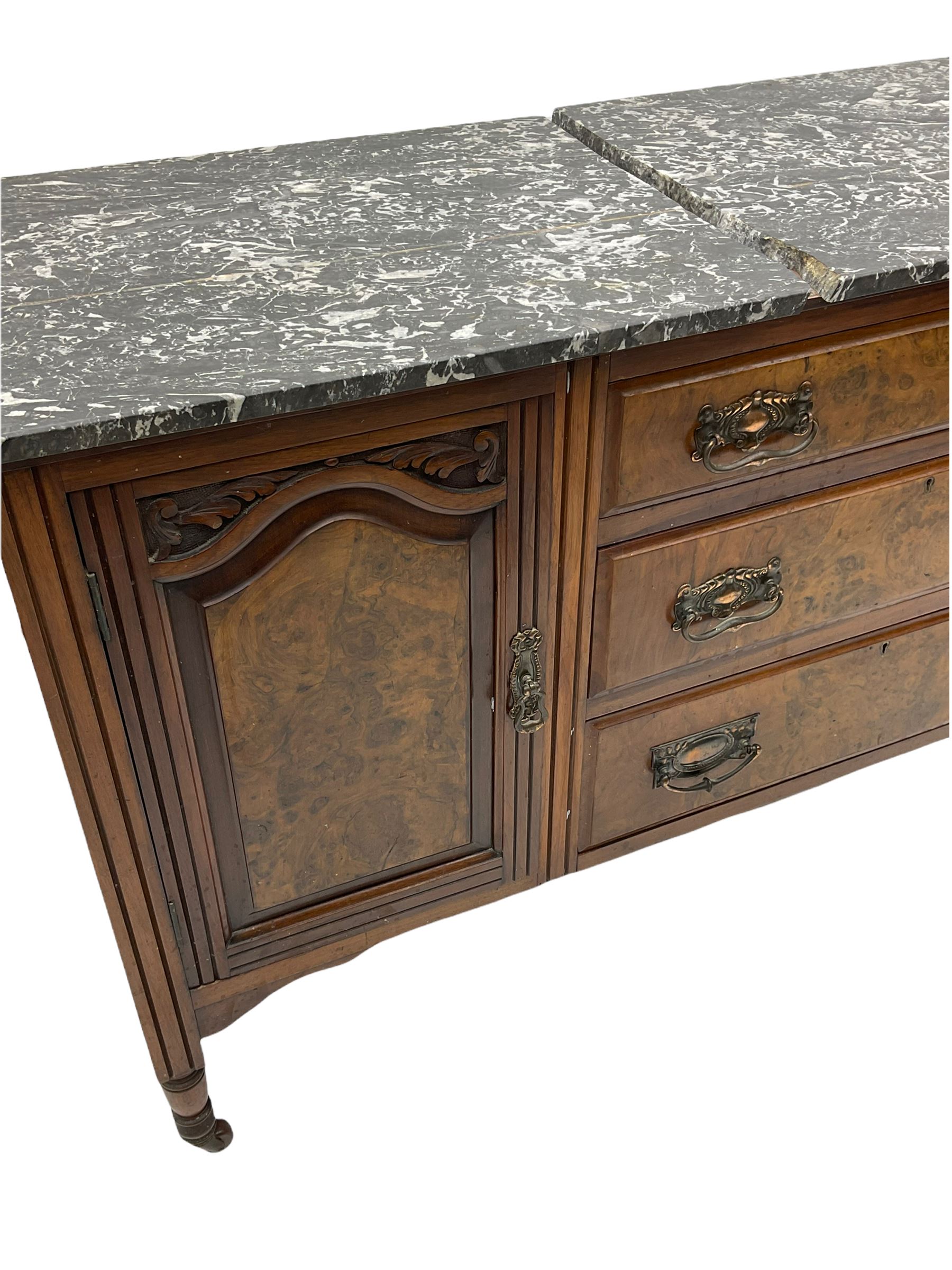 Late 19th century walnut washstand - Image 4 of 5