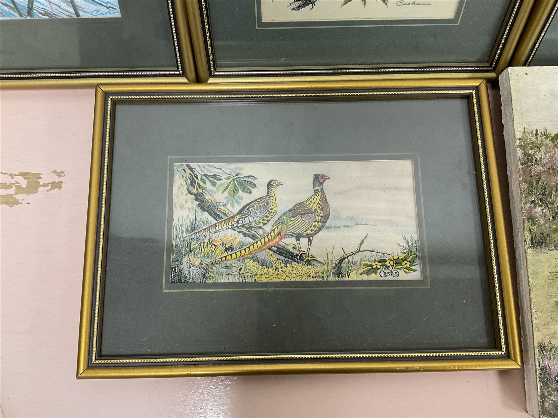 E Borddel (British 20th century) 'Castlethorpe' male and female pheasant oil on panel - Image 3 of 9