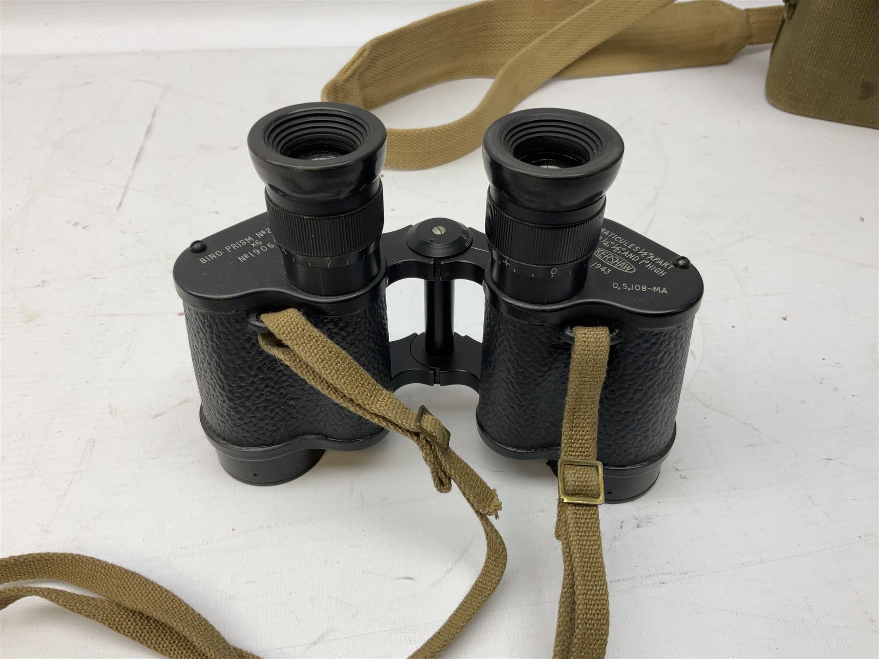 Pair of WWII 1943 Kershaw Bino. Prism No.2 MKII x6 binoculars - Image 6 of 14