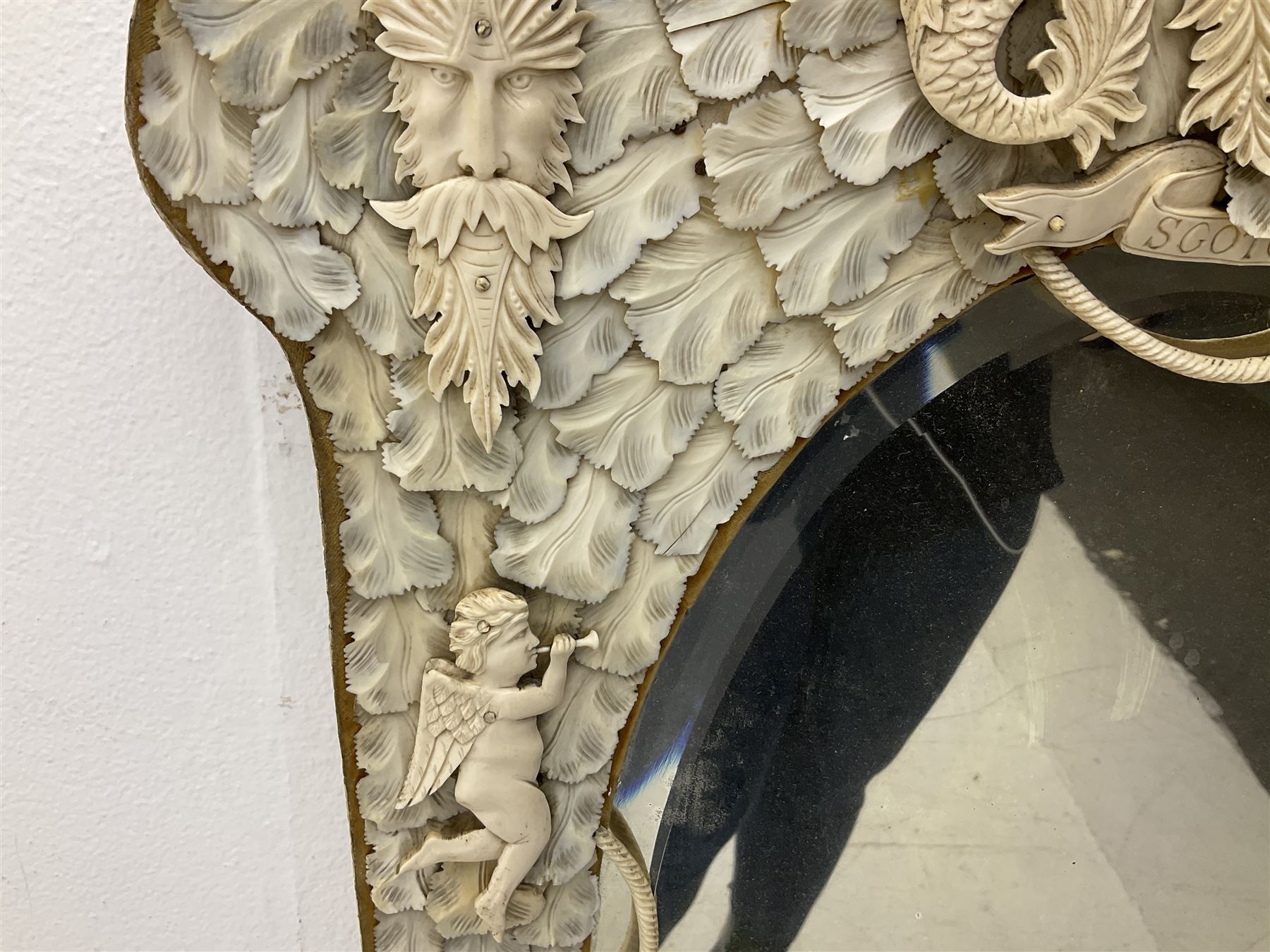 Pair 19th century French Dieppe bone and ivory wall mirrors - Image 18 of 30