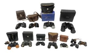 Twelve pairs of binoculars to include BWCF 7x35 Extra Wide Angle