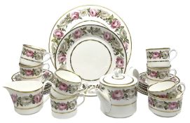 Royal Worcester Royal Garden pattern tea service for seven place settings