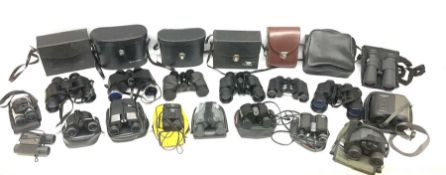Seventeen pairs of binoculars