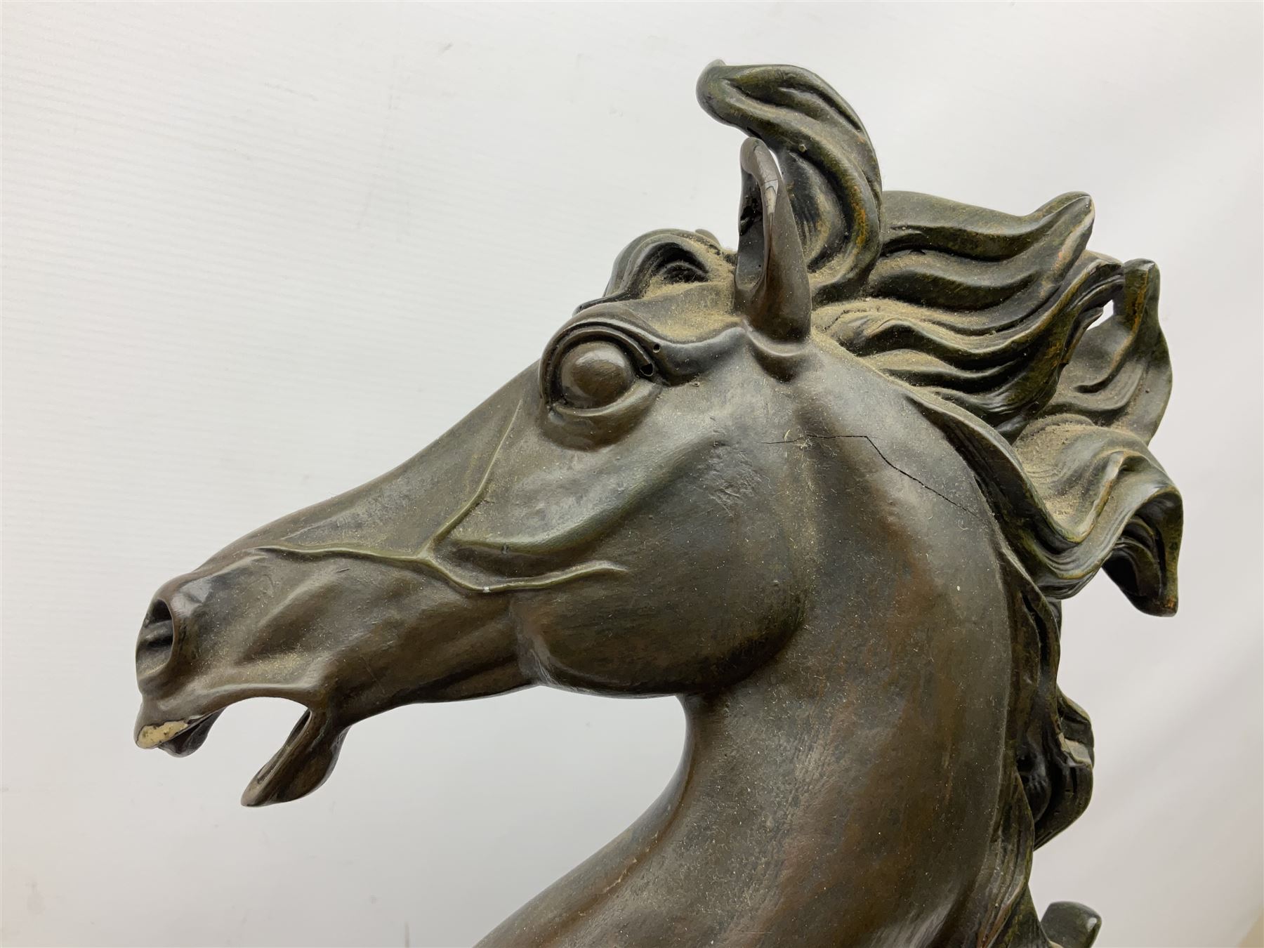 Large bronzed composite model of a rearing horse - Image 12 of 20