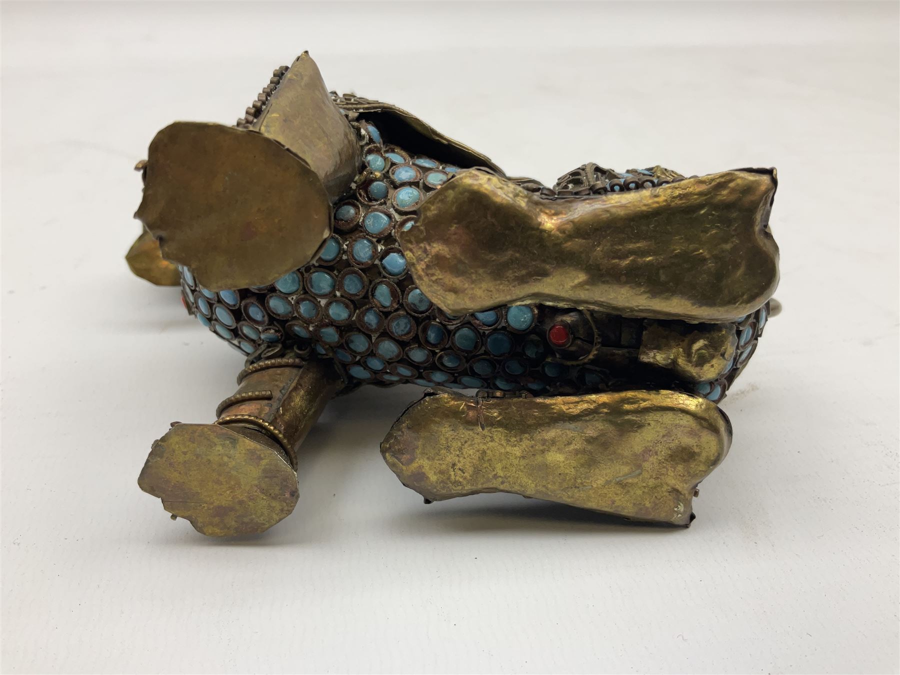 Early 20th century Chinese filigree brass model of a Foo Dog - Image 20 of 25