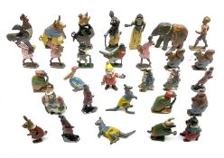 Collection of twenty-two Britains Cadbury's Cococubs play worn lead painted figures to include Mr Pi