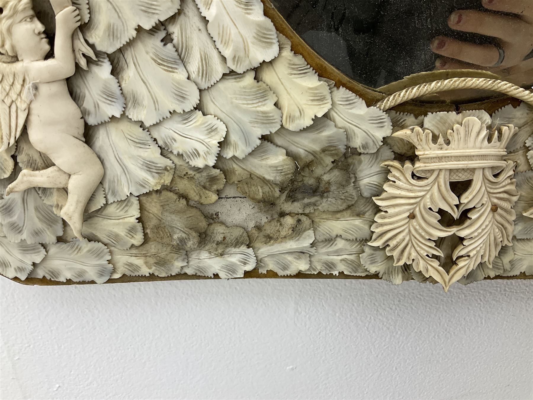 Pair 19th century French Dieppe bone and ivory wall mirrors - Image 23 of 30
